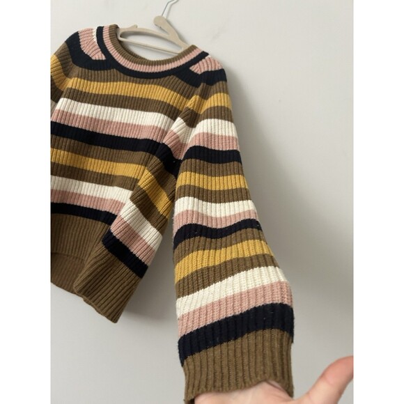Madewell Striped Tilden Pullover Sweater Size XL  Merino Wool Blend - Picture 5 of 12